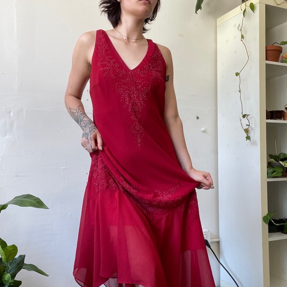 Vintage Dresses & Skirts - vtg Beautiful Flowing Dress